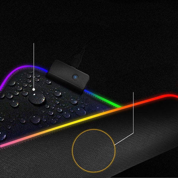 RGB Gaming Musematte med 13 Lysmoduser, Nano-Teksturert Overflate & Skli-Sikker Bunn
