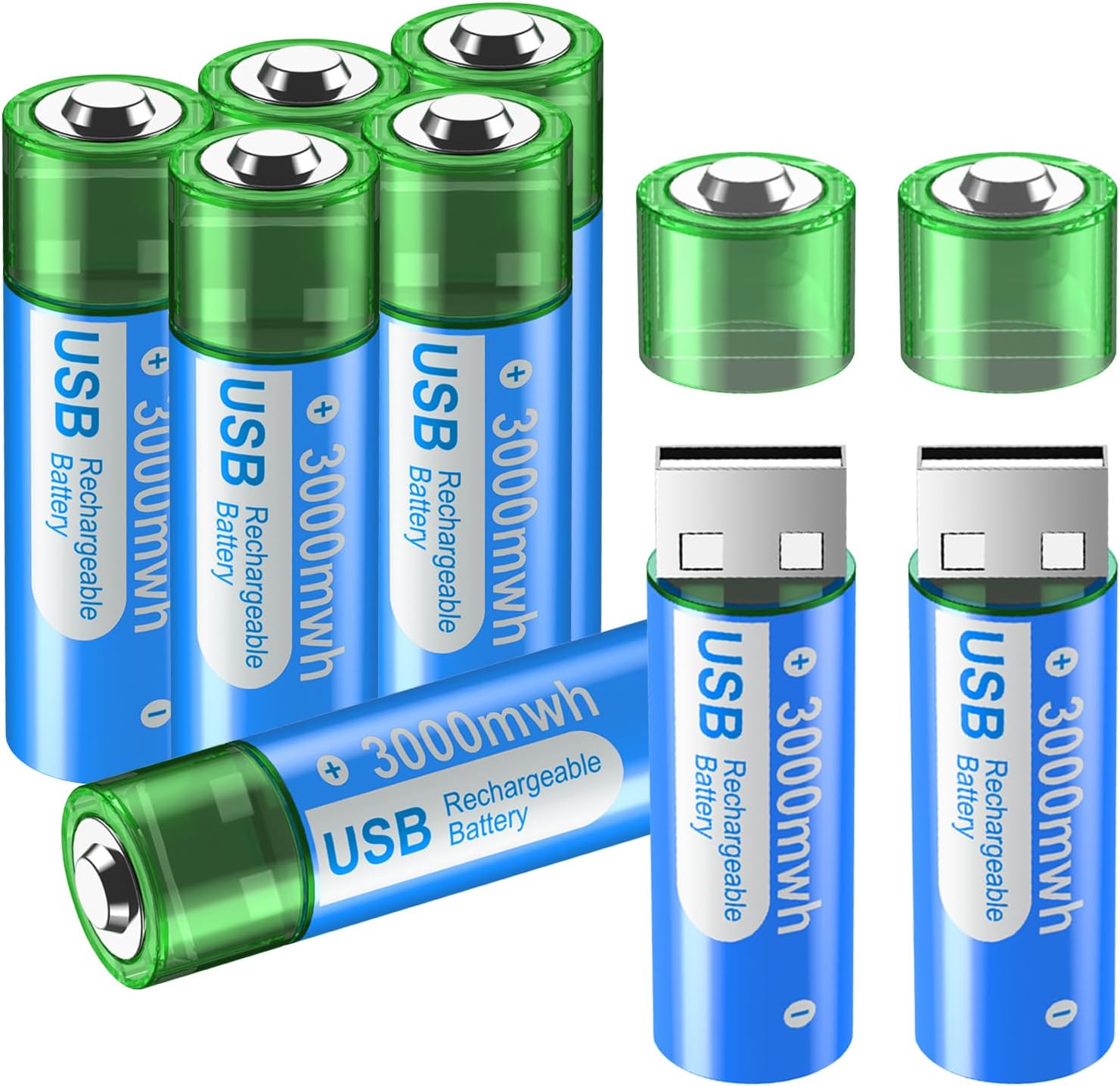 PowerLink oppladbare USB AA-batterier – Enkel lading