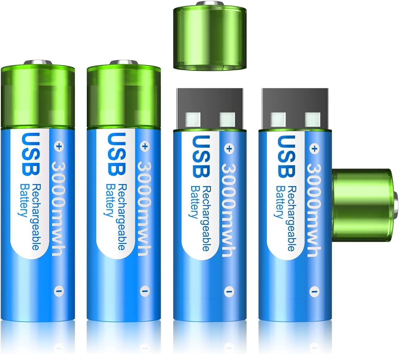 PowerLink oppladbare USB AA-batterier – Enkel lading