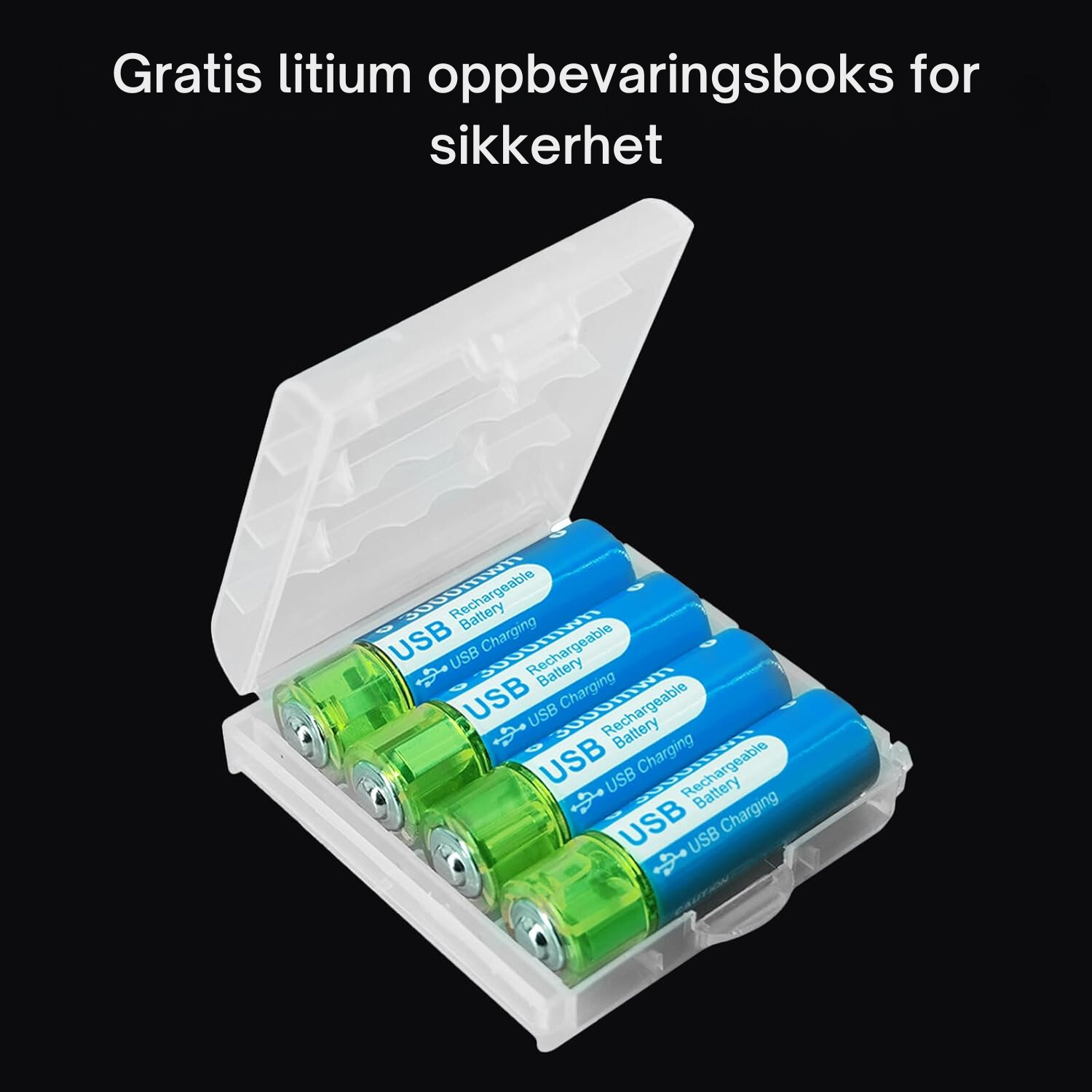 PowerLink oppladbare USB AA-batterier – Enkel lading