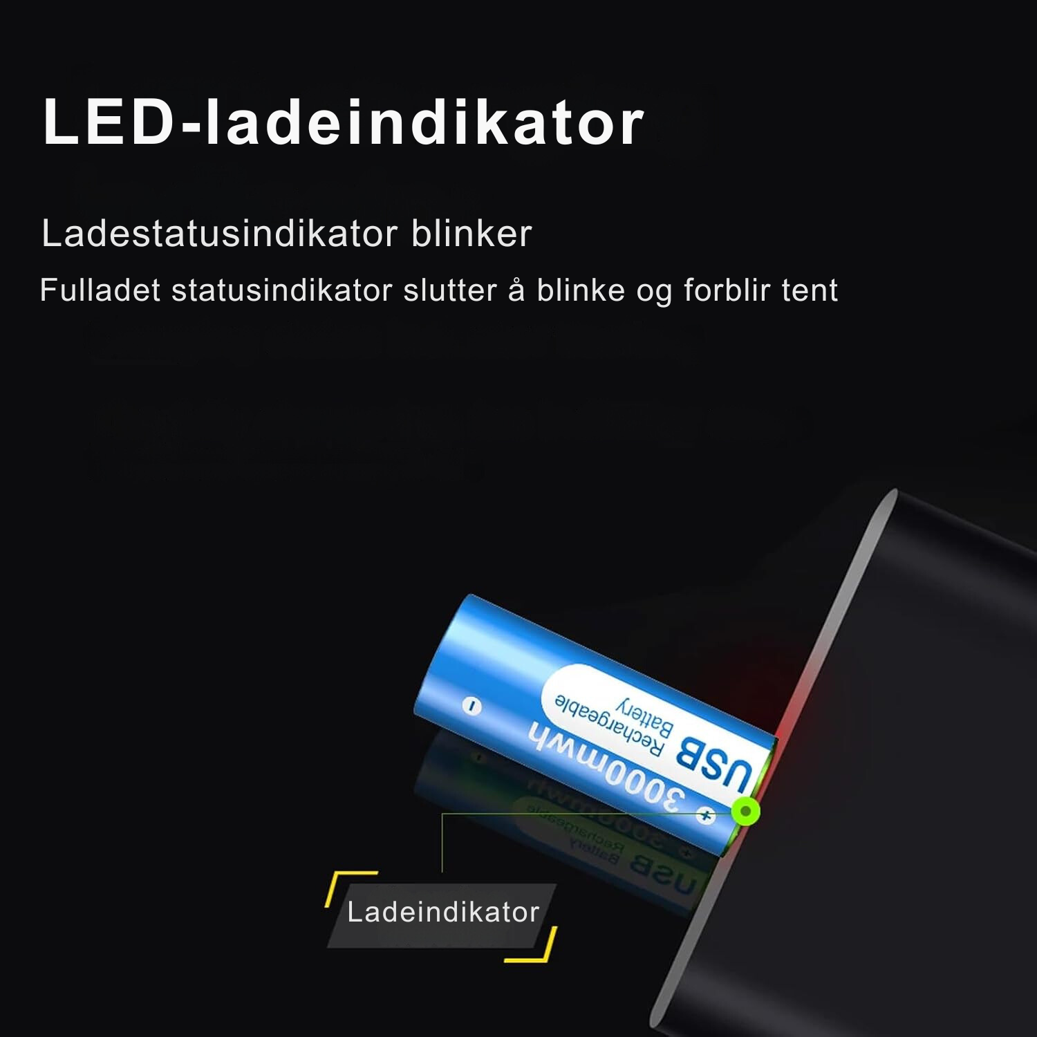 PowerLink oppladbare USB AA-batterier – Enkel lading