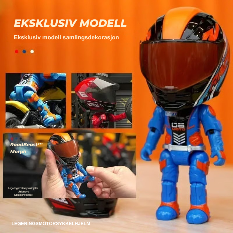 RoadBeast™ Morph – Motorsykkelryttermodell & Hjelmtransformer 🏍️⚡