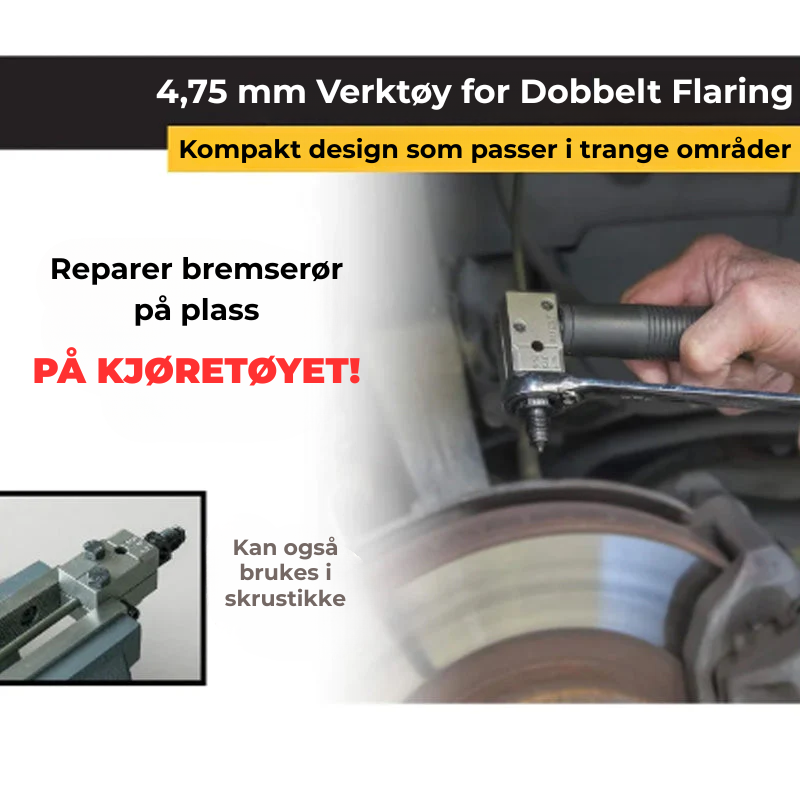 Universelt verktøysett for flensing av bremserør
