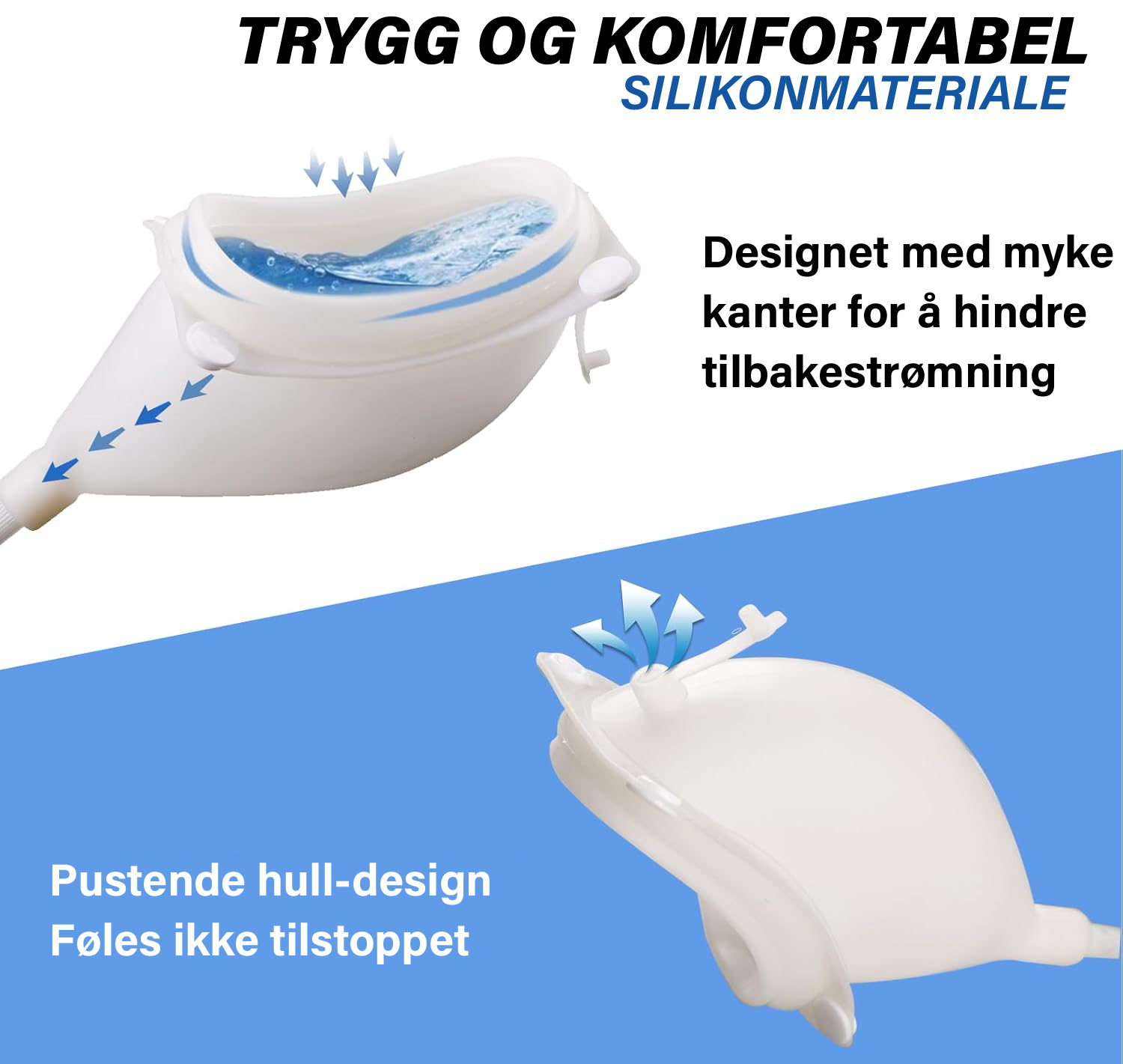 Lekkasjesikker gjenbrukbar medisinsk urinpose
