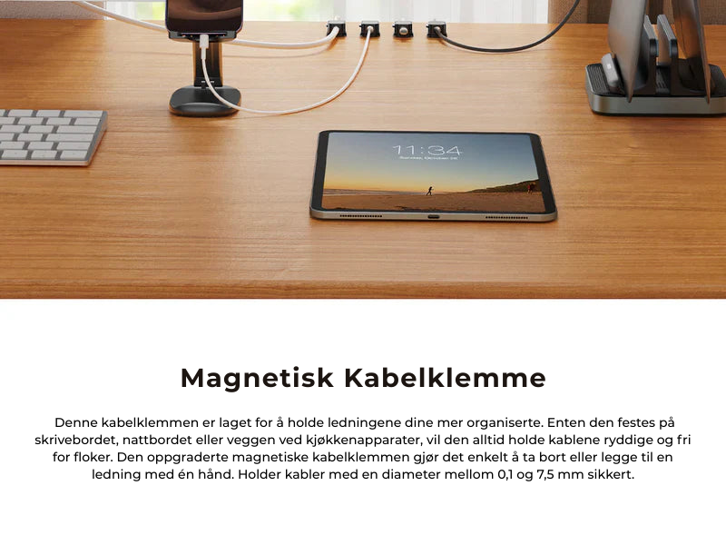 MagClip™ | Magnetisk Kabelklipsholder