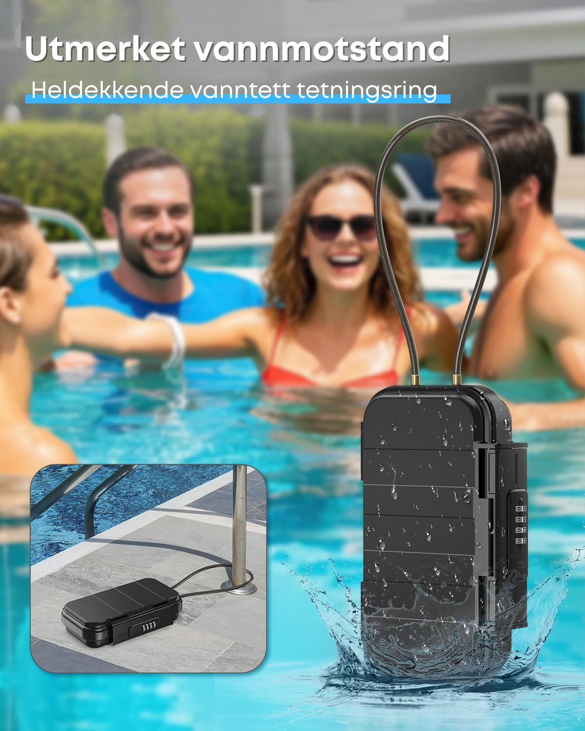 Vann- og Tyverisikret Mini Reisesafe