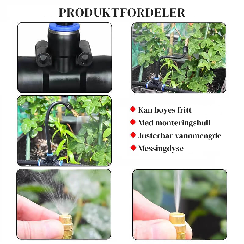 FlexiDrip360™ | Dryppvanningssystem med 360° fleksibel slange