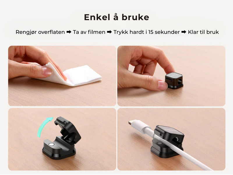 MagClip™ | Magnetisk Kabelklipsholder