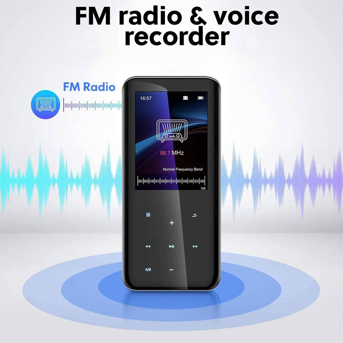 Gadgetplace MP3-spiller 32GB – Bluetooth 5.0, 60H batteri, HiFi-lyd, FM-radio