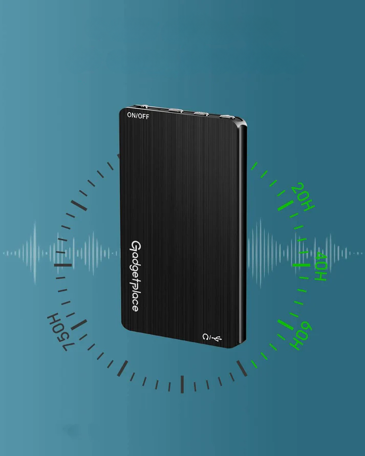 Mini Stemmeropptaker – 60T Batteritid, 80T Opptak, Stemmeaktivert, USB-C Filoverføring