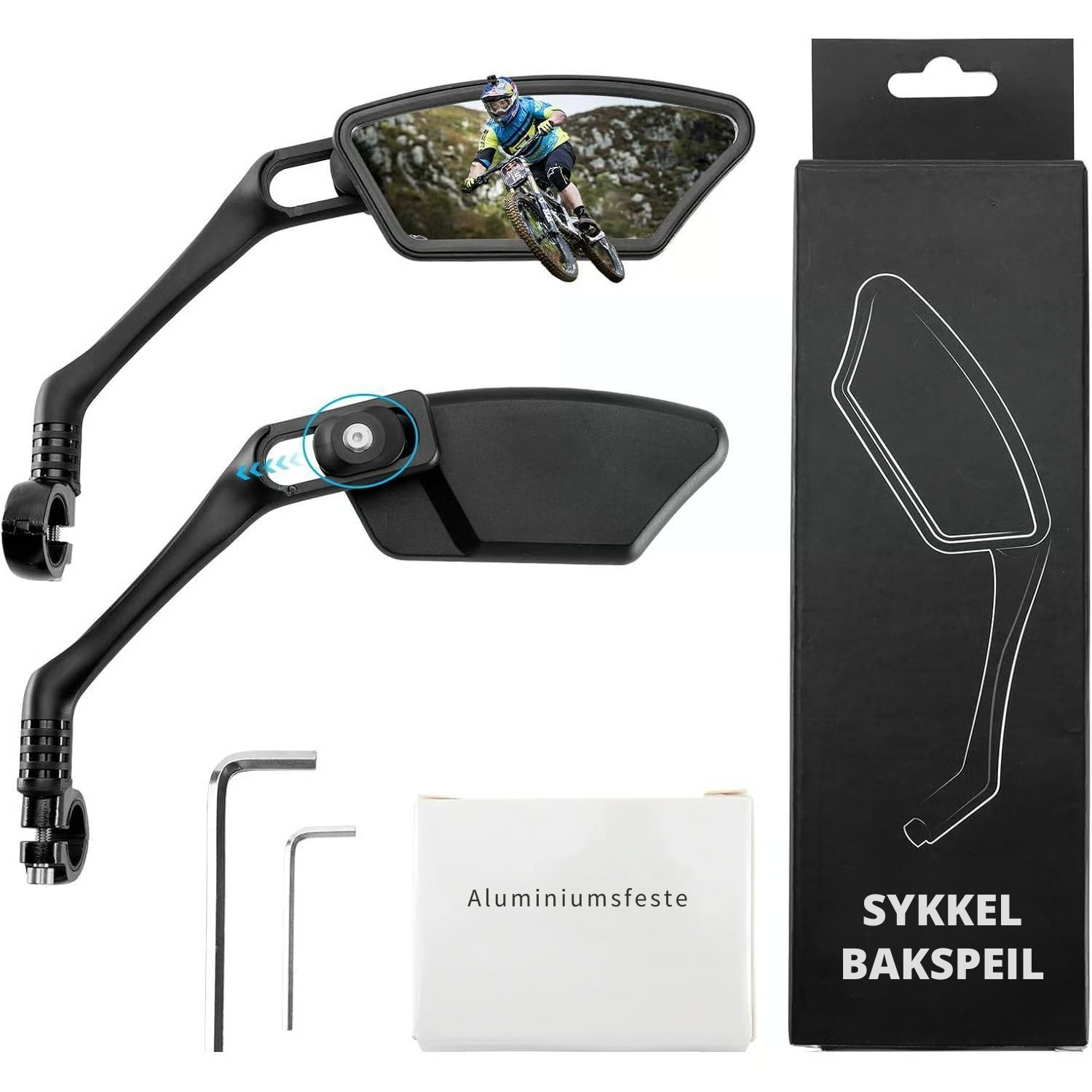 RideGuard™ Sykkelspeil – 360° Bakspeilklarhet og urokkelig stabilitet