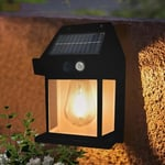 Solcelle Vegglampe med Bevegelsessensor – Energisparende, Vanntett, Supersterkt Lys for Utendørsbruk (Hvit/Svart)