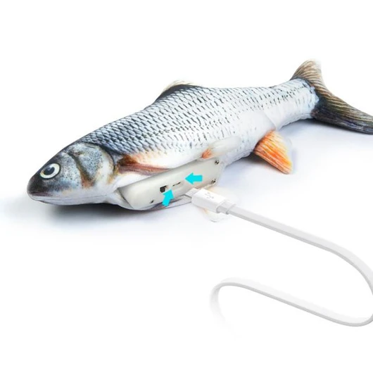 Realistisk Bevegelig Fisk Katteleke – Kattemynte, Bevegelsessensor & USB Oppladbar