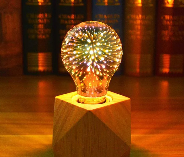 3D LED Dekorativ Lyspære – Sølvbelagt Glass, E27, 6.3 Tommer