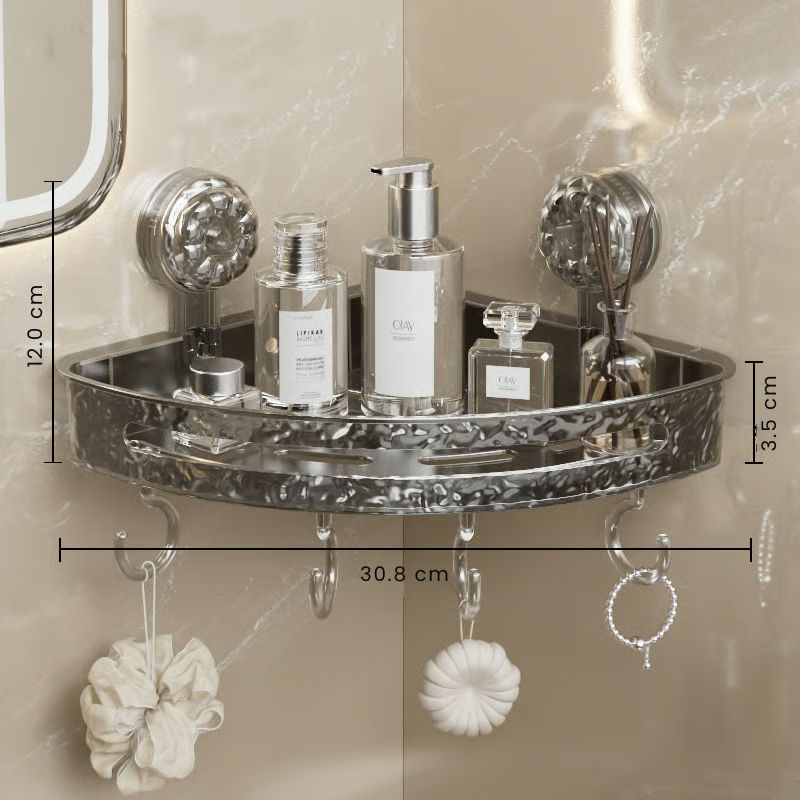 GripLock Shower Caddy™ – Baderomshylle uten boring med sterk sugekraft og plassbesparende design