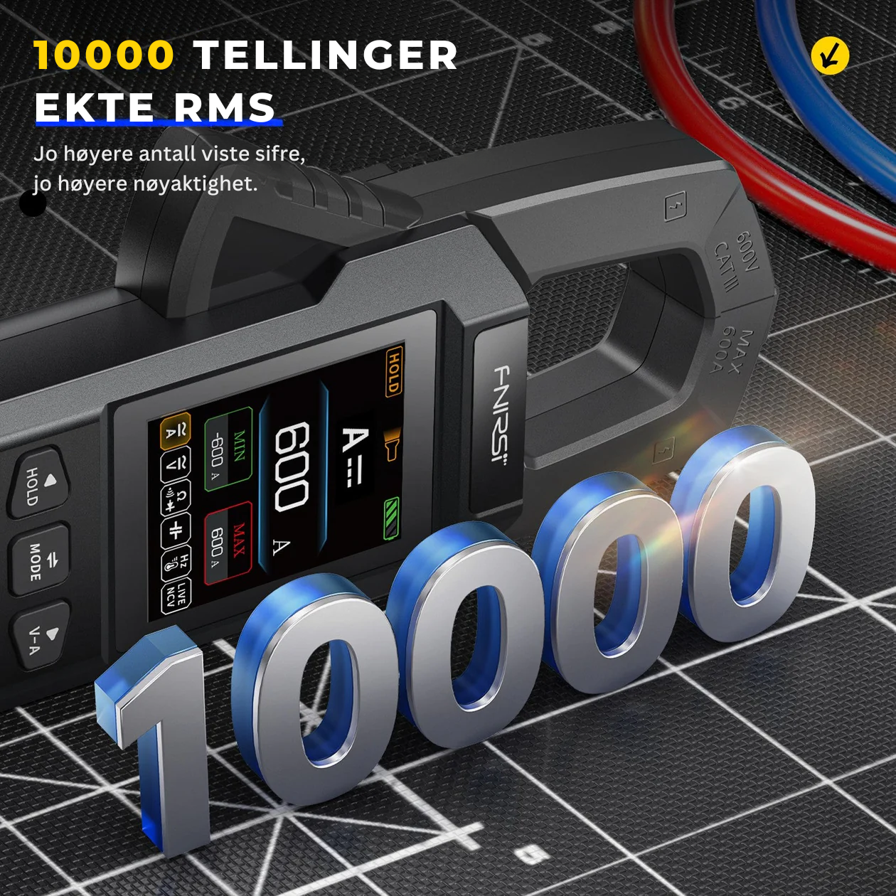 DMC-100 SmartMeter™ | Presisjons Strømtang Multimeter med Fargeskjerm