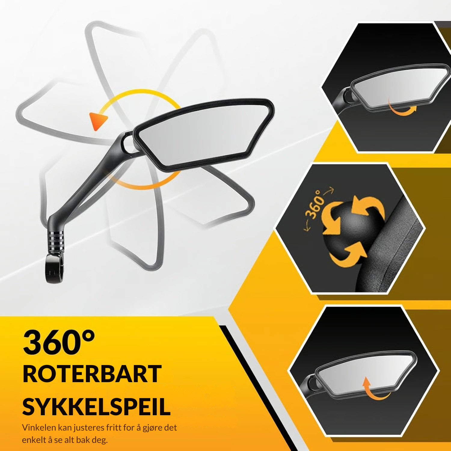 RideGuard™ Sykkelspeil – 360° Bakspeil­klarhet og urokkelig stabilitet