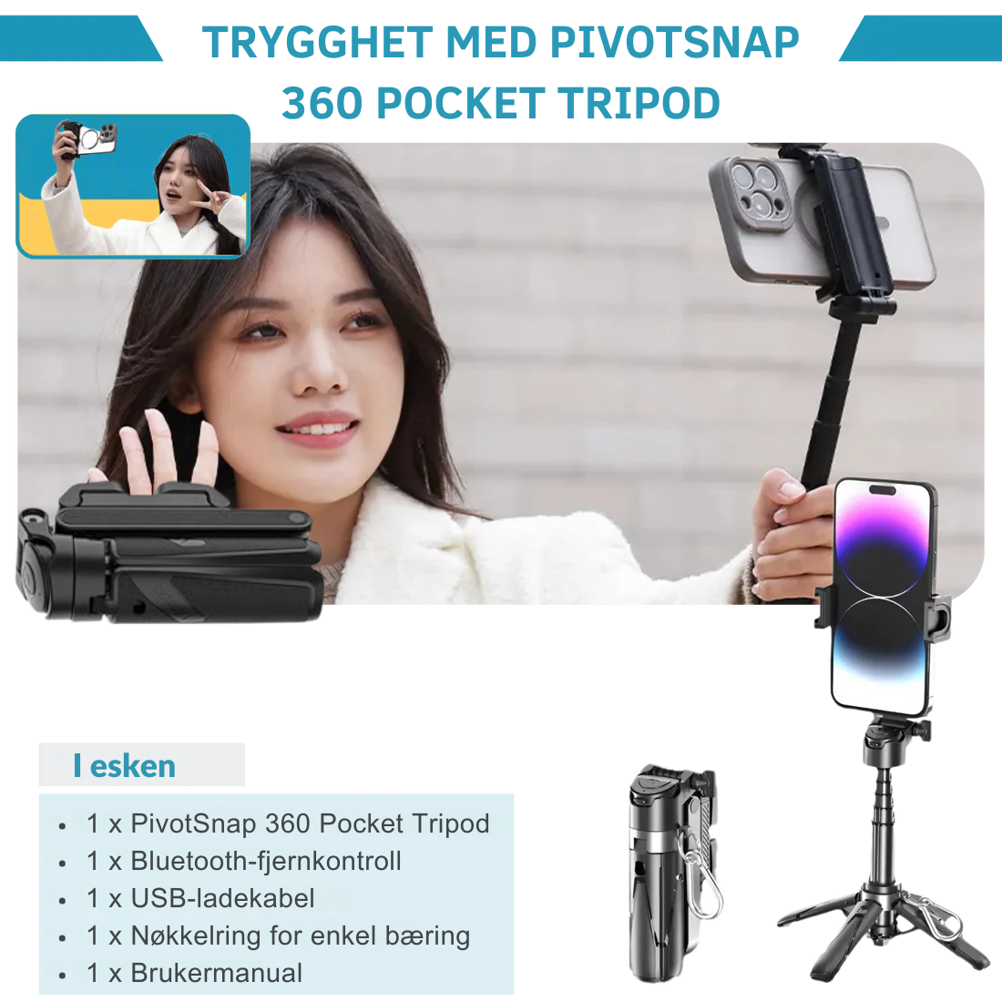 PivotSnap 360 Lommestativ