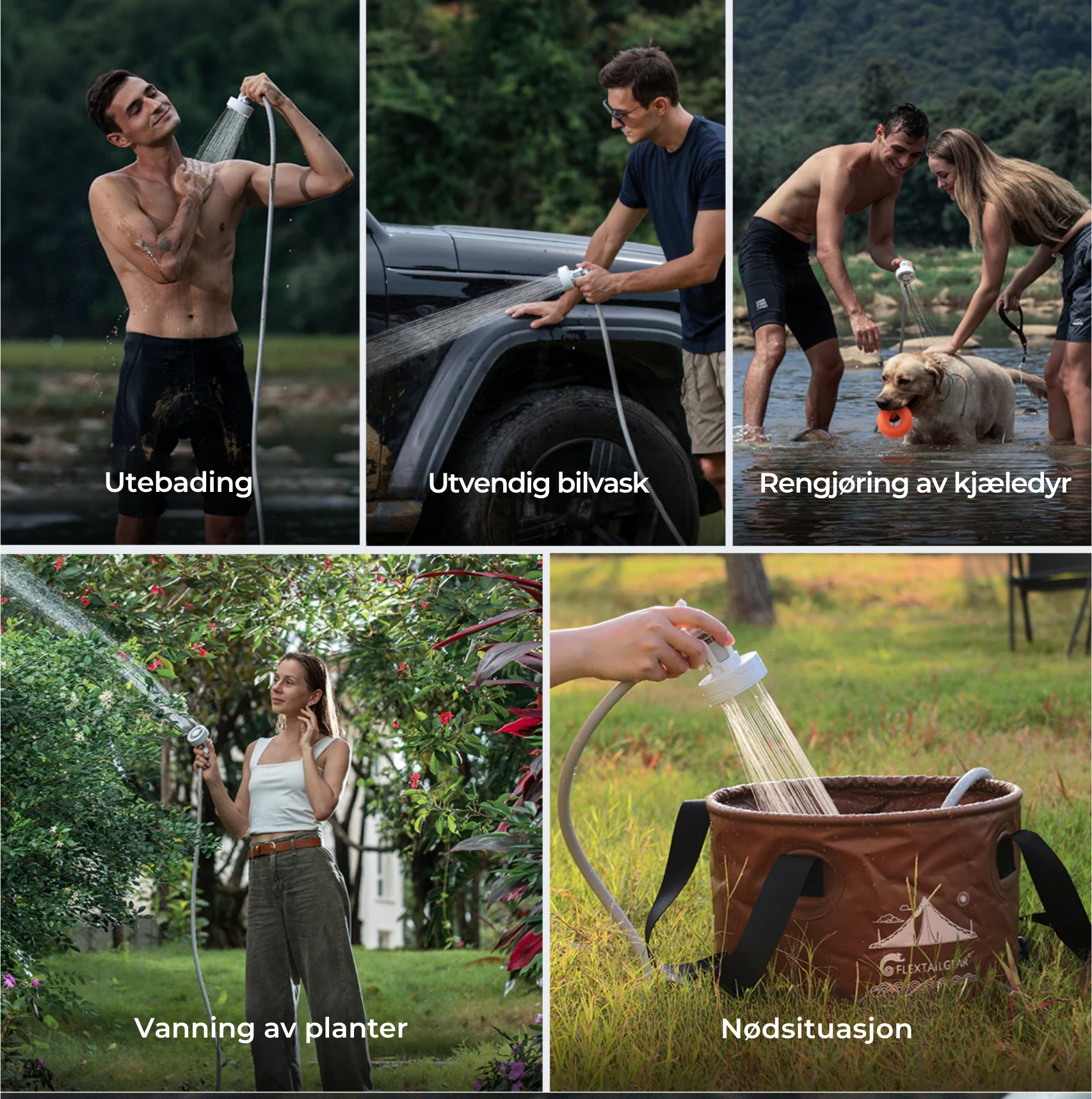 TrailShower™ | Oppladbar Umiddelbar Utendørsdusj