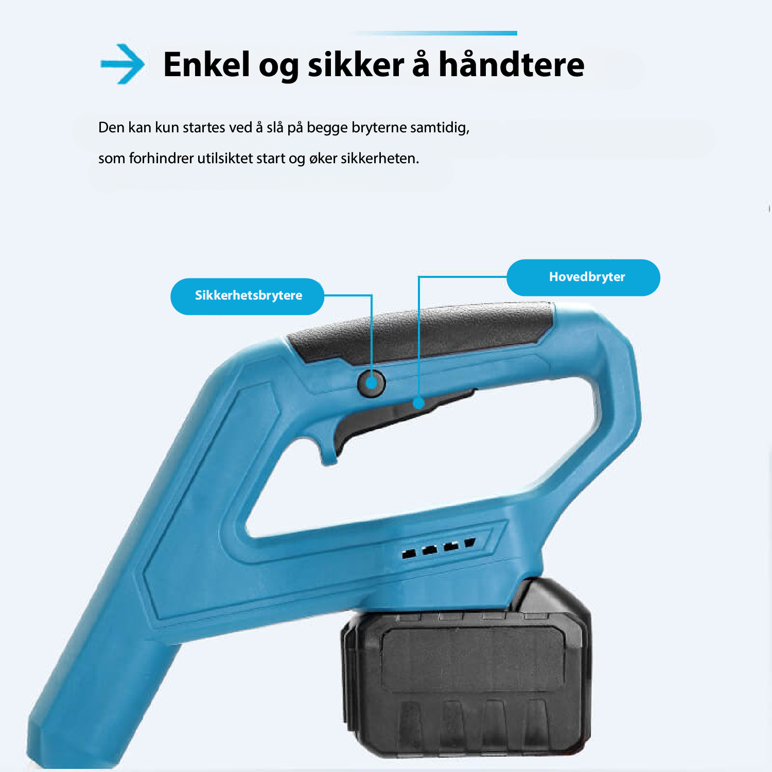 Batteridreven Snøskuffe