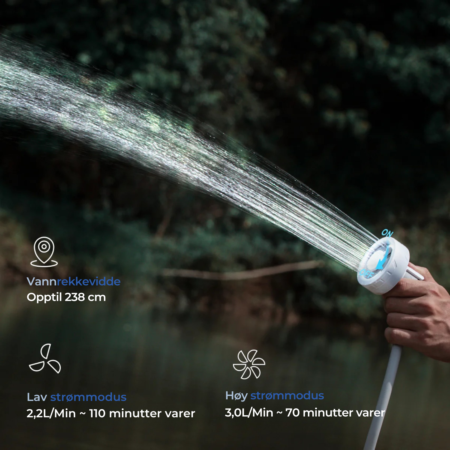 TrailShower™ | Oppladbar Umiddelbar Utendørsdusj