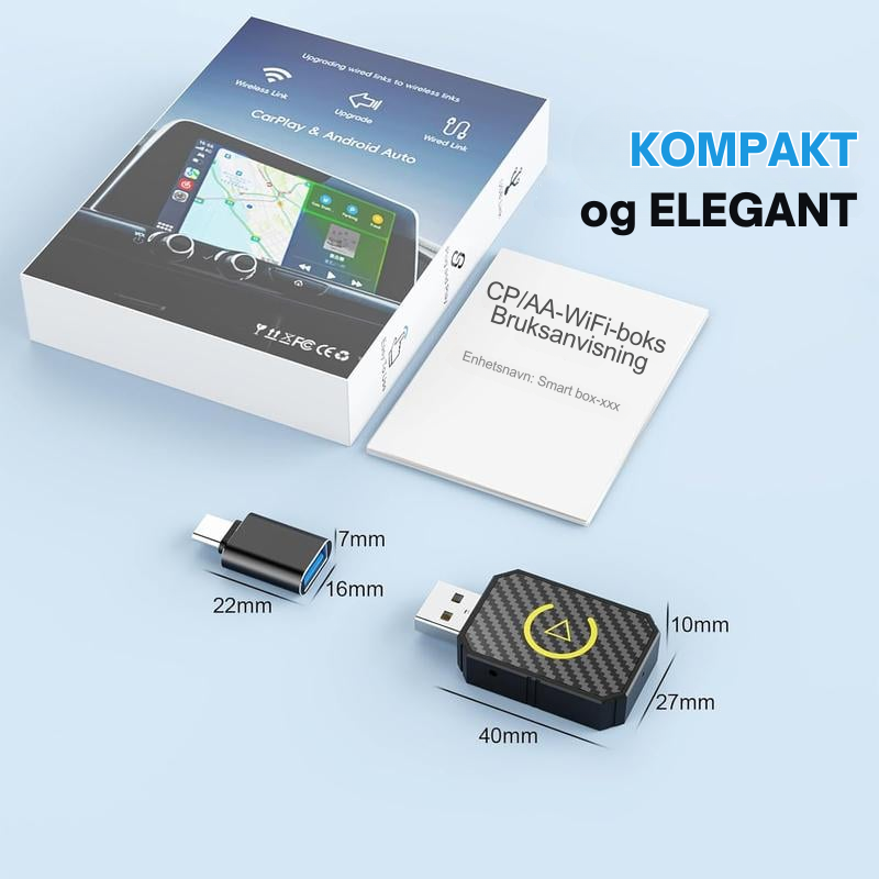 AutoPlugGo™ | Mini Trådløs CarPlay-adapter