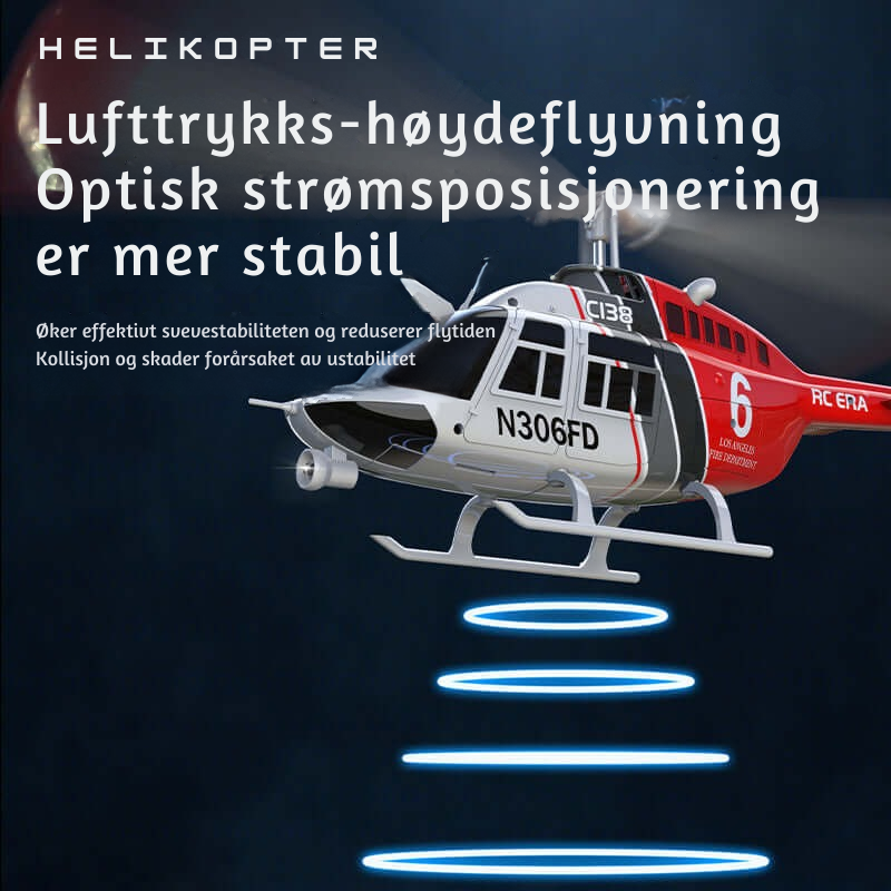 AeroHawk™ C138 6CH fjernstyrt helikopter med gyro og optisk flytposisjonering
