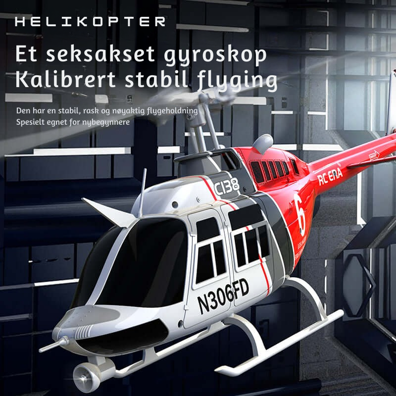 AeroHawk™ C138 6CH fjernstyrt helikopter med gyro og optisk flytposisjonering