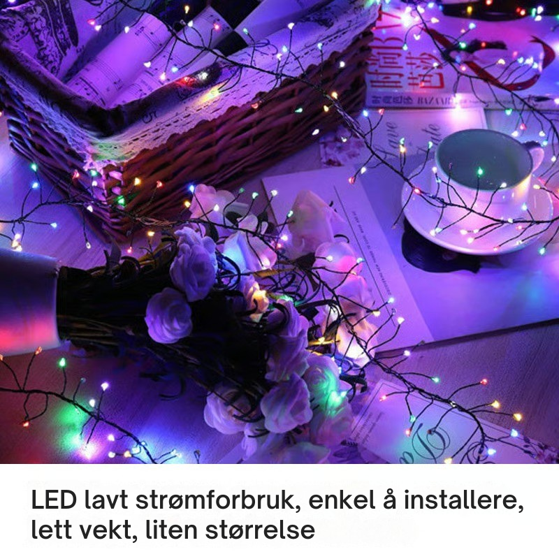✨ TwinkleGlow Julelys – Varme LED-lysslynger for tre, vinduer, soverom og juledekor 🎄