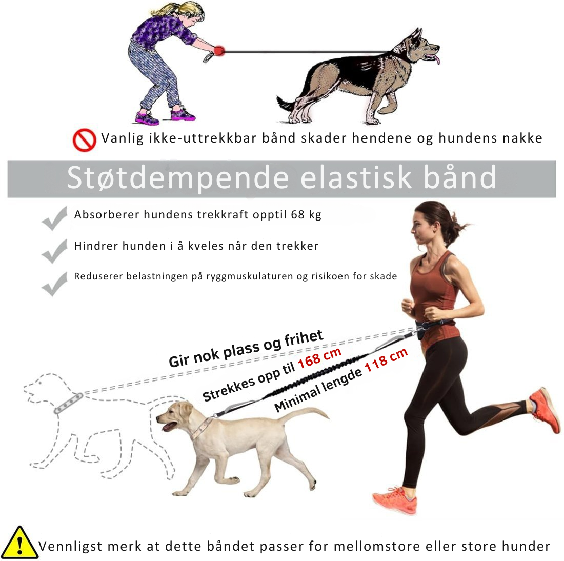 DoggoBelt™ | Handsfree hundebånd med glidelåslomme