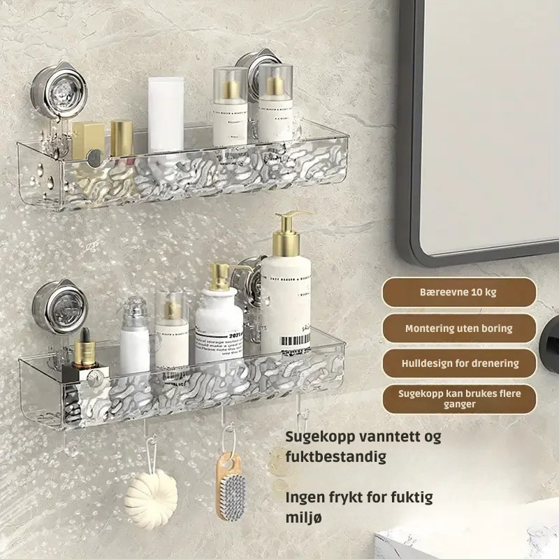 GripLock Shower Caddy™ – Baderomshylle uten boring med sterk sugekraft og plassbesparende design