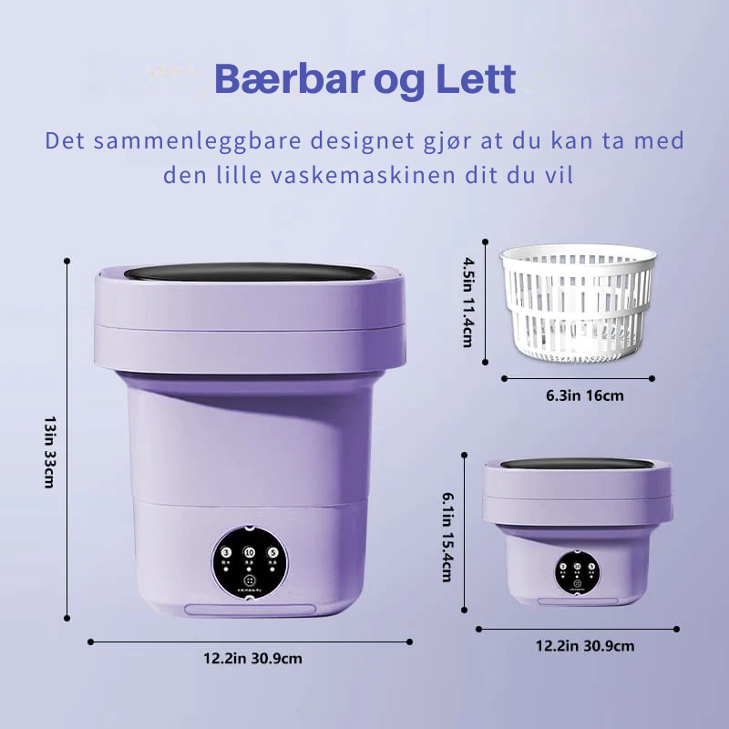 FoldaWash™ | Bærbar vaskemaskin med UV-sterilisering