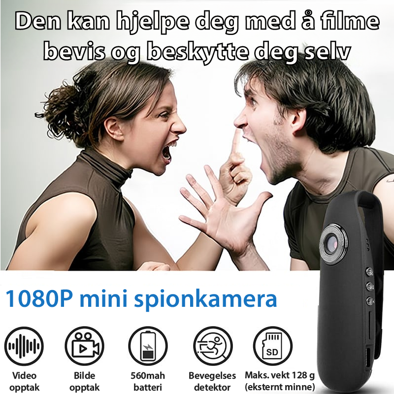 SafeSight 1080P minikamera: Ta opp, beskytt, gjenopplev