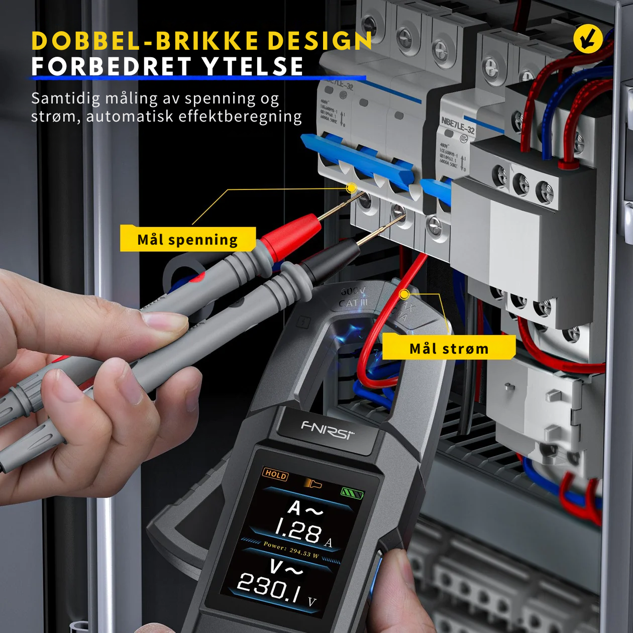 DMC-100 SmartMeter™ | Presisjons Strømtang Multimeter med Fargeskjerm