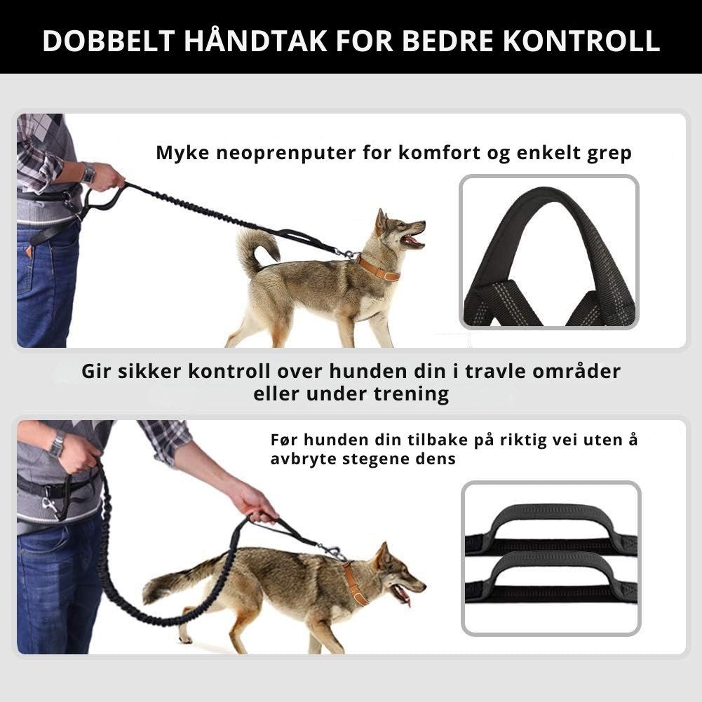 DoggoBelt™ | Handsfree hundebånd med glidelåslomme