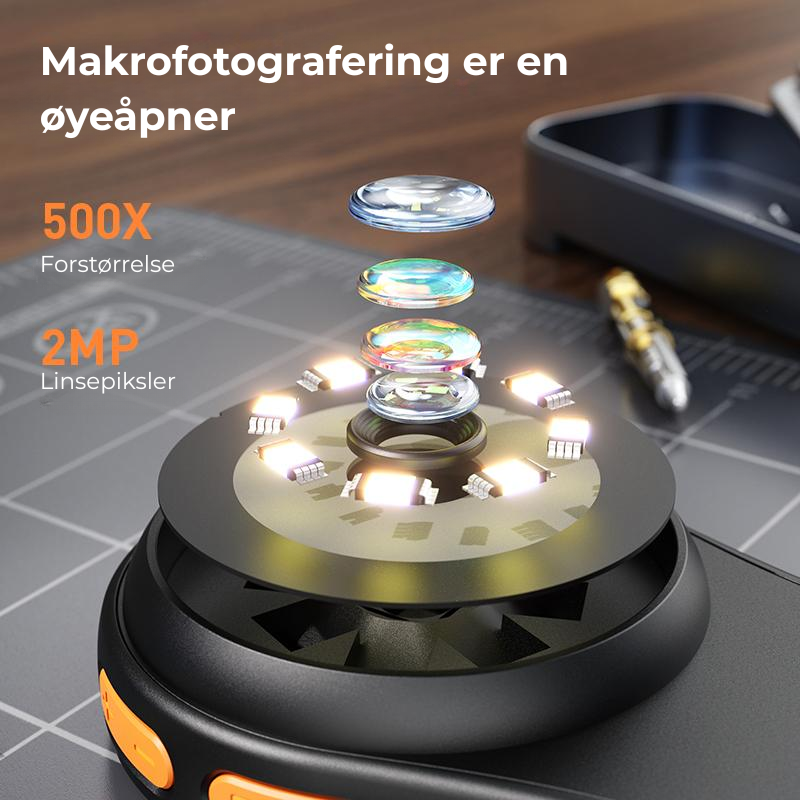 Zoomin™ | Håndholdt digitalt mikroskop med LED‑belysning