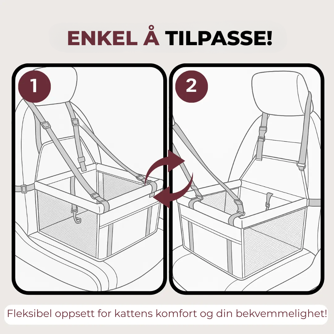 Romslig og pustende bilsete til kjæledyr