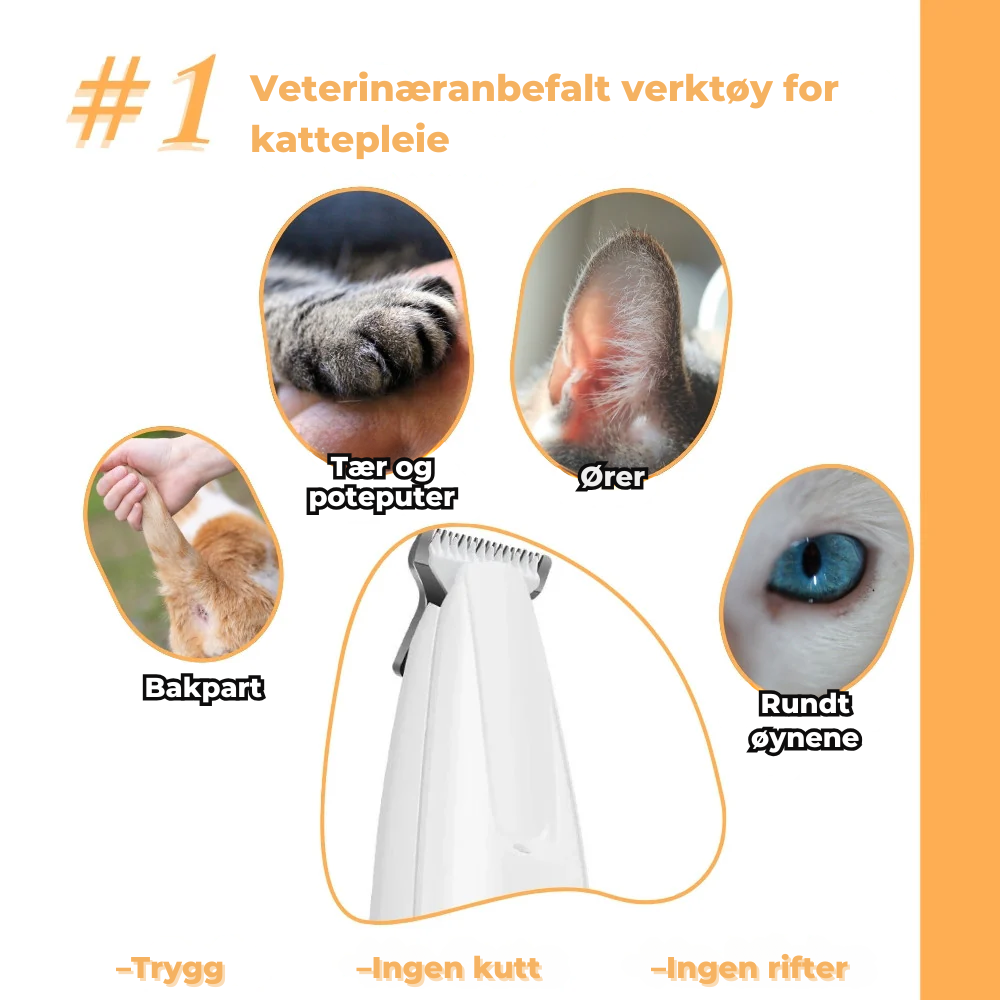 FurWhisper™ | Stillegående Trimmer for Kattepleie