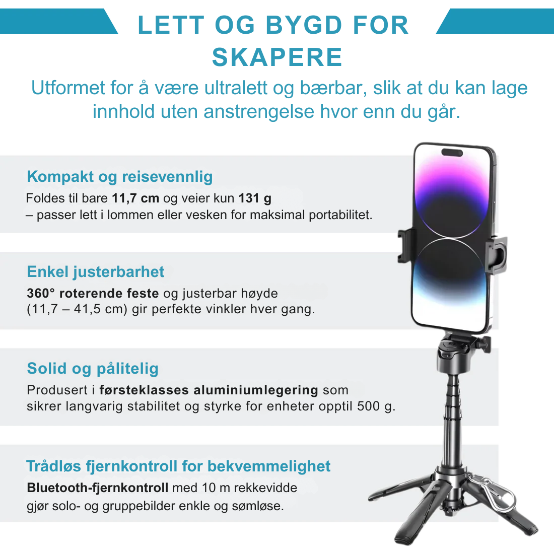 PivotSnap 360 Lommestativ