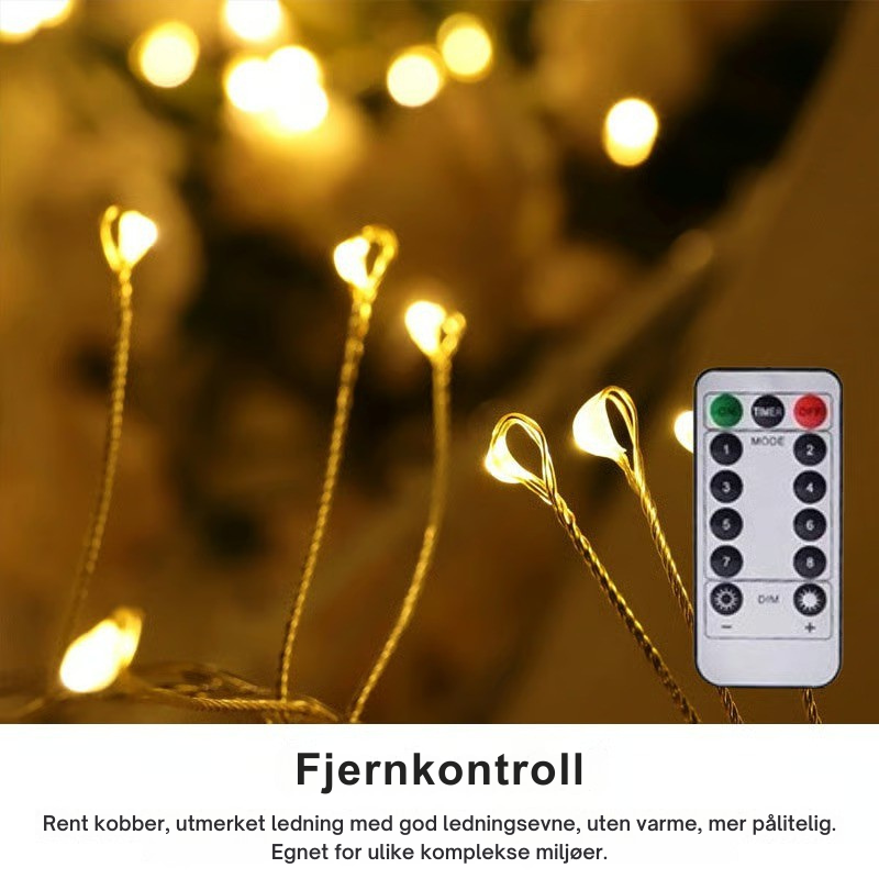 ✨ TwinkleGlow Julelys – Varme LED-lysslynger for tre, vinduer, soverom og juledekor 🎄