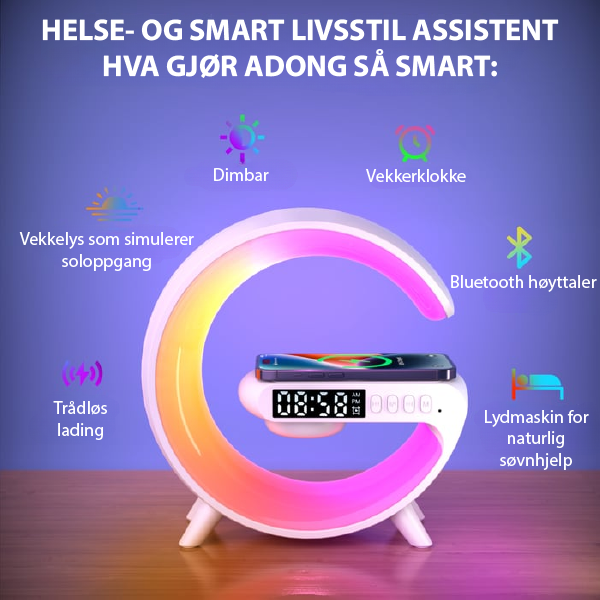 GlowTunes Smart Lamp - Multifunksjonell Bluetooth-høyttaler