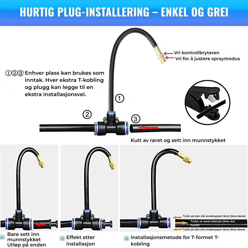 FlexiDrip360™ | Dryppvanningssystem med 360° fleksibel slange