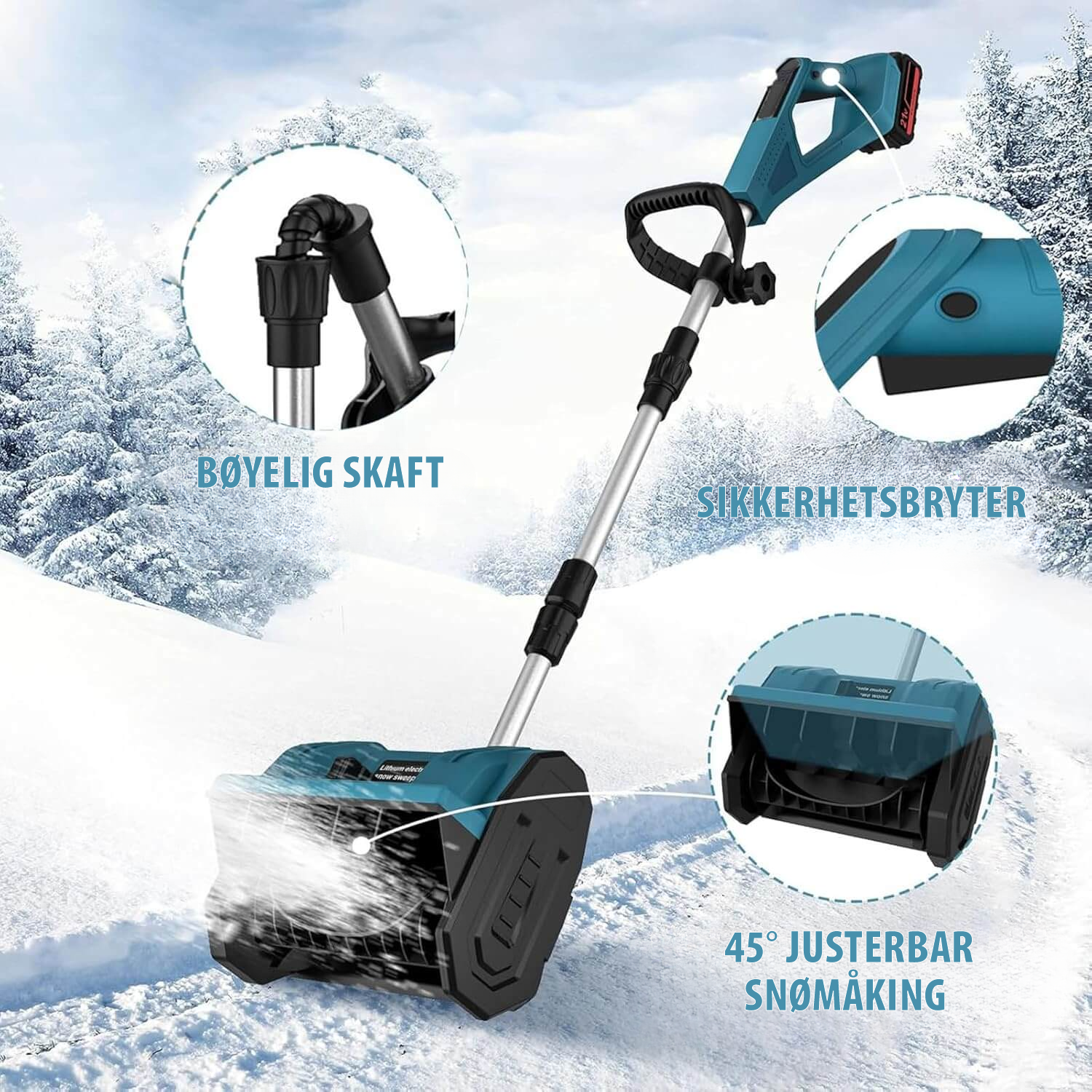 Batteridreven Snøskuffe