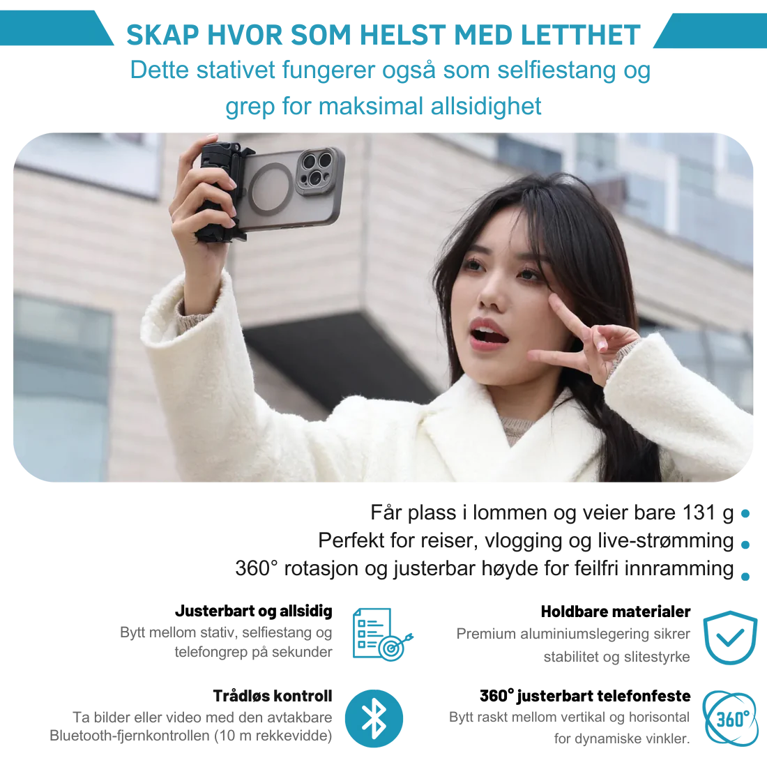 PivotSnap 360 Lommestativ