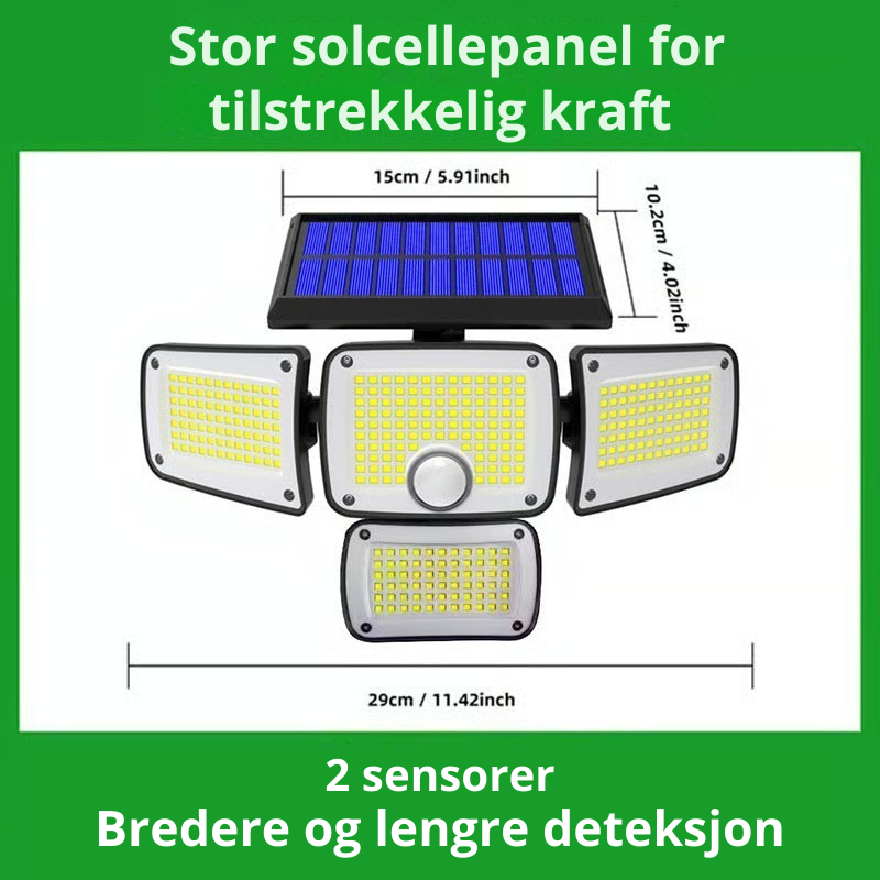 BrightGuard™ Solcelledrevet Bevegelseslys – Lys opp og sikre hjemmet ditt med trygghet!