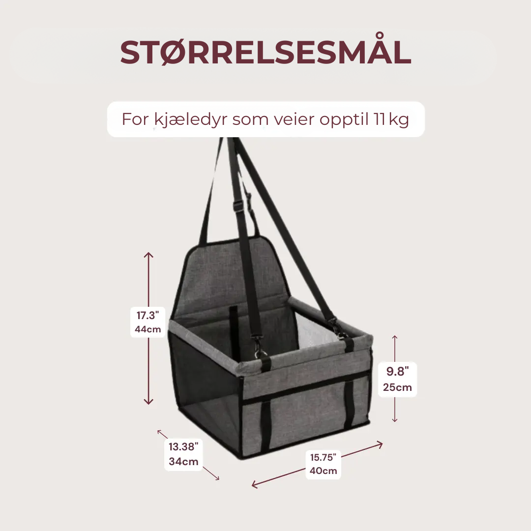 PurrfectRide™ Car Seat – Luftig komfort for små og mellomstore kjæledyr