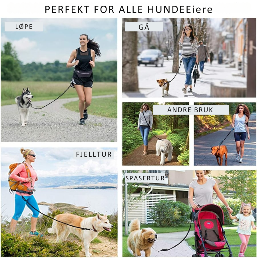 DoggoBelt™ | Handsfree hundebånd med glidelåslomme