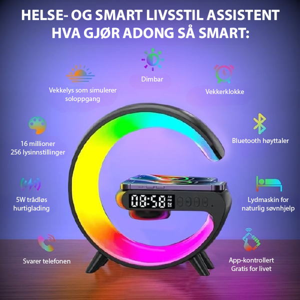 GlowTunes Smart Lamp - Multifunksjonell Bluetooth-høyttaler