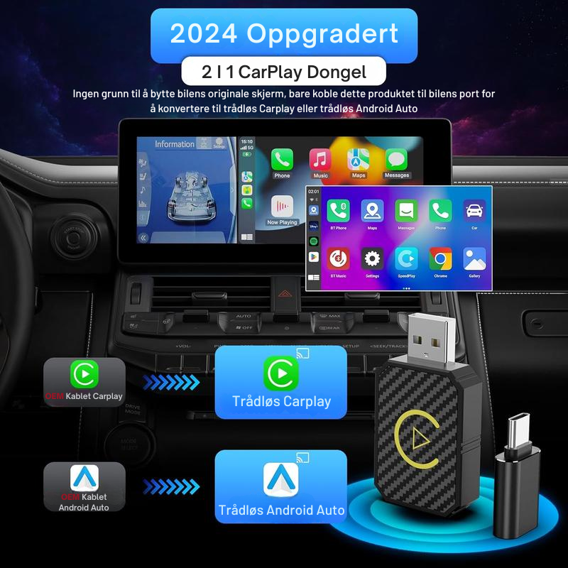 AutoPlugGo™ | Mini Trådløs CarPlay-adapter