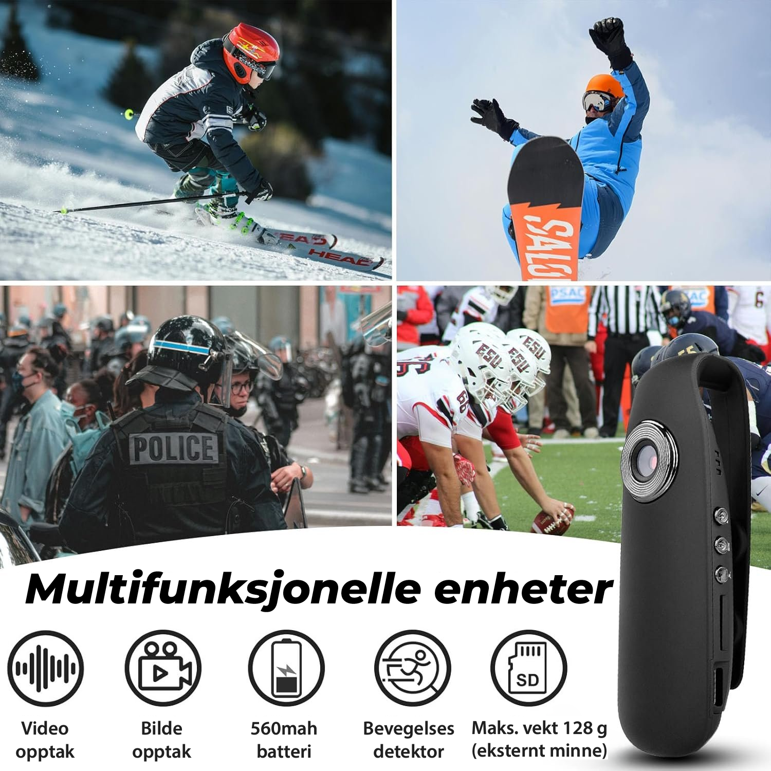 SafeSight 1080P minikamera: Ta opp, beskytt, gjenopplev